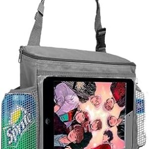 Trobo Rücksitz-Auto-Organizer, isolierter Kopfstützen-Organizer für Vorder- oder Rücksitz und Aufbewahrung mit iPad-Tablet-Halter, Caddy-Organizer für Kinder, Reise-Kühltasche, grau