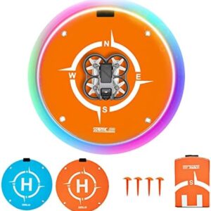 Drohnen-Landepad Pro (55.9 cm-RGB), tragbares, schnell faltbares Helipad für DJI Air 2S/Mavic Mini 2/Mini 3 Pro/Mavic 3/Mavic 2/Holy Stone/DJI FPV Drohne/DJI Avata/RC Quadcopter (555.9 cm) 9 cm RGB)