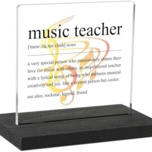 Musiklehrer Wertschätzungsgeschenke, Musiklehrer Geschenke für Männer und Frauen, Geburtstag Ruhestand Geschenke für Musiklehrer, Musiklehrer, Definition Home Office Schreibtisch Dekor Schild, DSF165