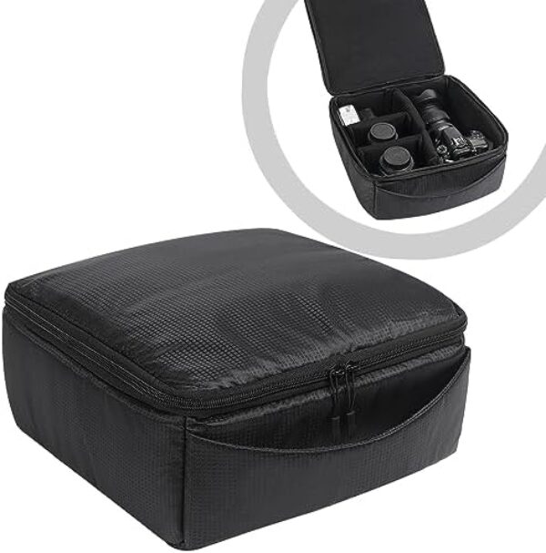 AYVANBER Kameratasche für DSLR- und SLR-Kameras, wasserabweisend, verbesserte Version und Objektivaufbewahrung, Tragetasche (schwarz)