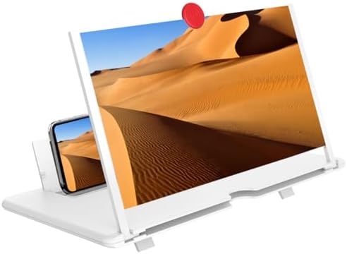 Boolian Bildschirmlupenverstärker, 3D-HD-Handyhalterung, Bildschirmverstärker, Film-, Video-Verstärker, Bildschirm, Handy-Projektor für alle Smartphones (weiß)