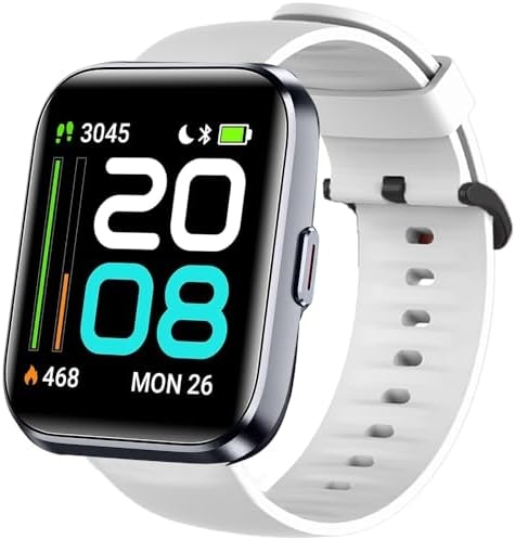 Lamshaw ID208 Plus-Smartwatch-Bänder, Silikon-Ersatzarmband mit Edelstahl-Schnalle, kompatibel mit Quican ID208 Plus, 4,6 cm, AEAC ID208 Plus, WMK ID208 Plus, 4,6 cm Smartwatch