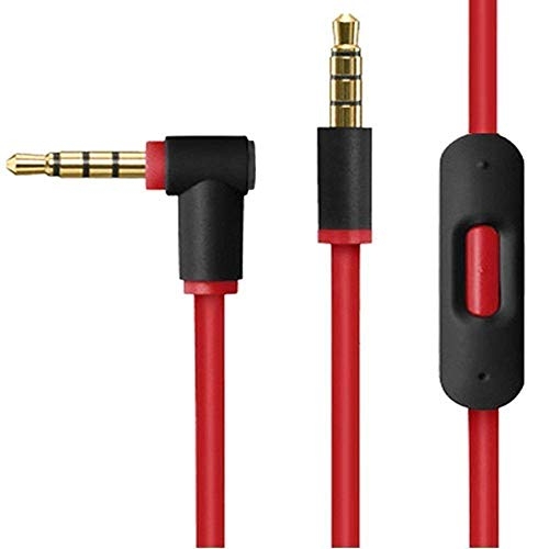 Ersatz-Audiokabel mit integriertem Mikrofon, Audio-Verlängerungskabel und Fernbedienung, kompatibel mit Beats by Dr Dre Kopfhörern Solo/Studio/Pro/Detox/Wireless/Mixr/Executive/Pill (Standard)