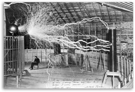 Nikola Tesla Reading in His Colorado Springs Laborposter Dekorative Malerei Leinwand Wandkunst Wohnzimmer Poster Schlafzimmer Gemälde 30 x 45 cm