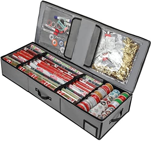 Geschenkpapier-Aufbewahrungsbehälter – passend für bis zu 24 Rollen, Geschenkverpackungs-Organizer, Aufbewahrungstasche, 101,6 cm, Geschenkpapier-Aufbewahrungs-Organizer für Geschenkpapier, Schleifen,